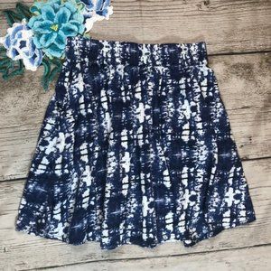 H&M LOGG Blue Tie Dye Skater Skirt